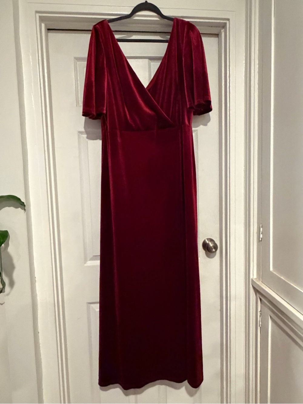 NWOT- Ever Pretty Deep Wine Velvet  Maxi Dress